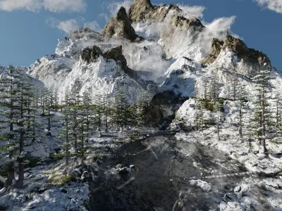 Snow Landscape 3D model