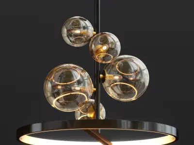 Chandelier glass spheres pendant light Low-poly 3D model