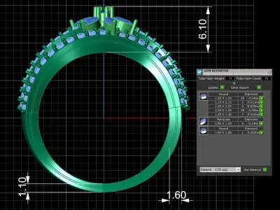 Diamond Ring for Women 3D print model 8