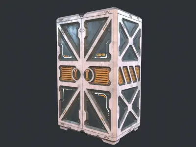 Sci-fi Wardrobe Low-poly 3D model