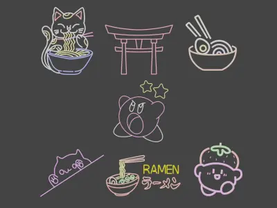 Japan Neon Signs 3D model