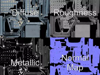 Industrial LED Lighting Panel Model Pack Low-poly 3D model