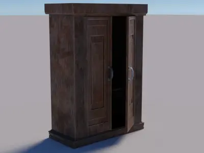 Old Wooden Cabinet 3D model