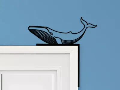 Whale Door Corner Decor 3D print model