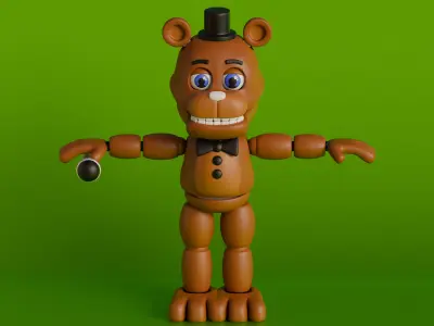 Freddy Inspired 3D Character  Stylized Animatronic Model For SFM 3D model