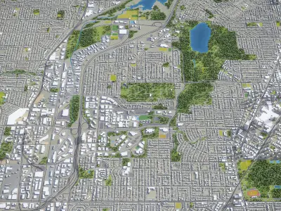 Burnaby - City 3D Model Low-poly 3D model
