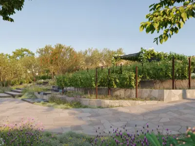 Italian Winery Exterior Scene 3D model
