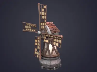 Windmill Low-poly 3D model