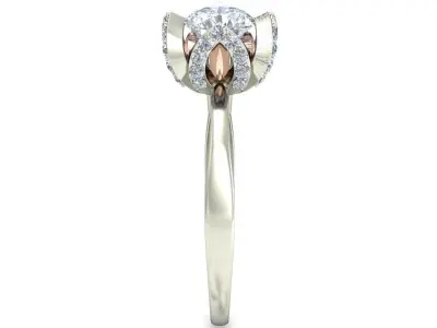 Light Weight White Gold Diamond Ring  -VJR02 3D print model