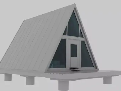 A-Frame House  Wooden Bungolov Home 3D model