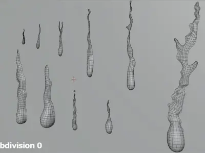 10 Water Drop 3D model - Set of Water Droplets 3D model 3D model