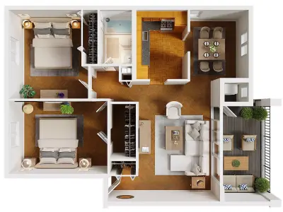 3D Floor Plan 01 3D model