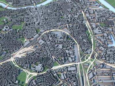 Linz City in Austria 3D model