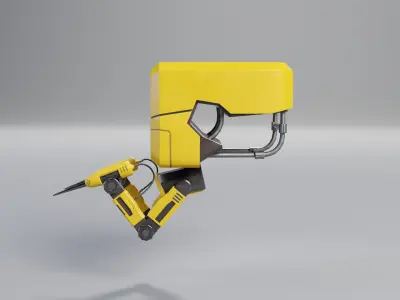 Game ready Robot Welder Low-poly 3D model