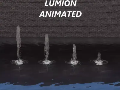 Lumion fountain - animated Low-poly 3D model