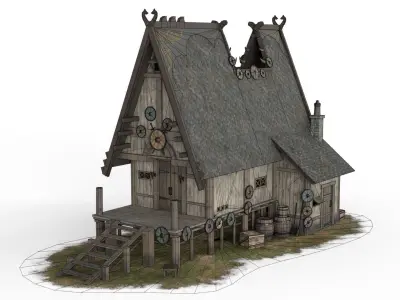 Viking Houses 3D Model Pack