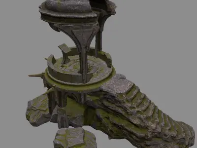 old temple Low-poly 3D model