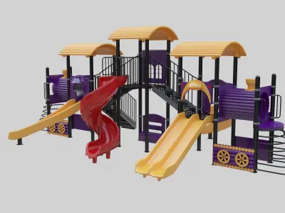 Train Style  Playground 5 Low-poly 3D model
