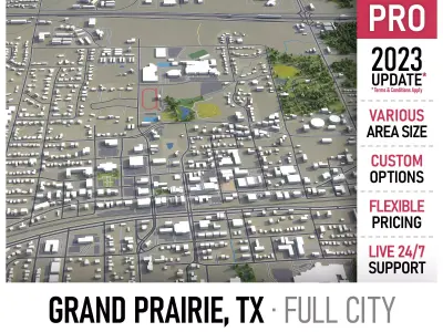 Grand Prairie Low-poly 3D model