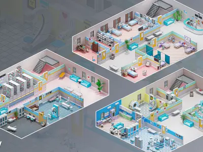 Hospital 3 Low-poly 3D model
