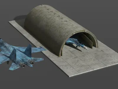  Abandoned Hardened Shelter Aircraft with Fighter Jet 