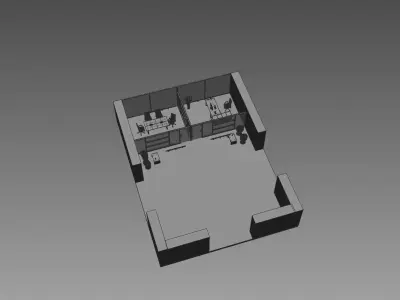 office  interior partition pr-822 a04 3D model