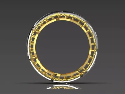 textured and mirrored design stl 3d gold ring model gr0041 3D print model purchase