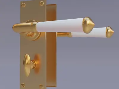 Lever External Wooden Door Lockset Free 3D model
