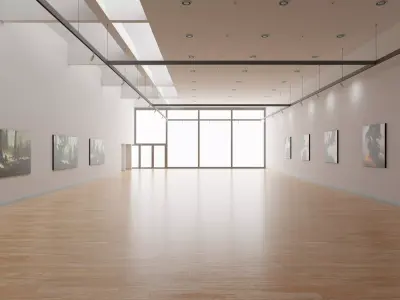 Art Museum Gallery Interior 34 Low-poly 3D model