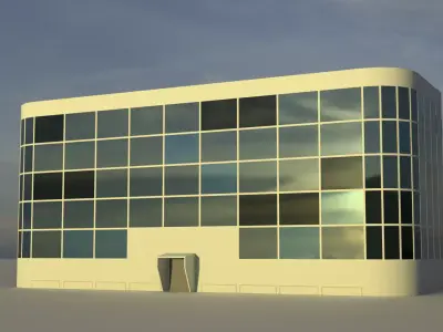 Futuristic City Building 2 Low-poly 3D model