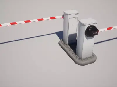 Parking Barrier Low-poly 3D model
