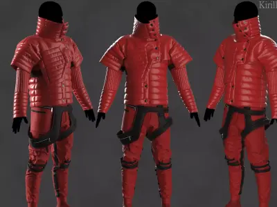 Sci fi Outfit Male Marvelous designer Clo3d OBJ mtl FBX ZPRJ 3D model