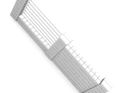 Concrete Fence 02 3D model