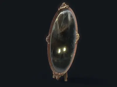 Antique Floor Mirror Low-poly 3D model