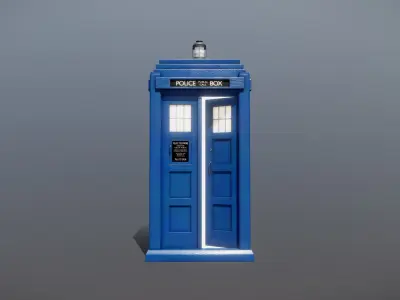 TARDIS Low-poly 3D model