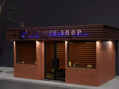 COFFEE SHOP Exterior and Interior 3D model