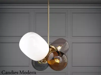 Candies Modern Balloon Glass Chandelier 3D model
