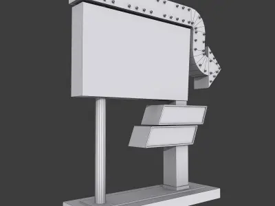 Motel Sign 2 Low-poly 3D model