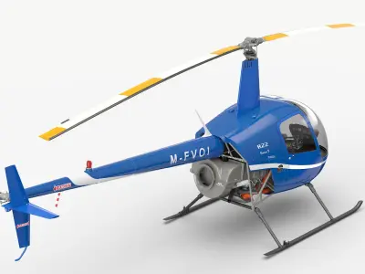  Robinson R-22 Beta II Light Utility Helicopter Blue 