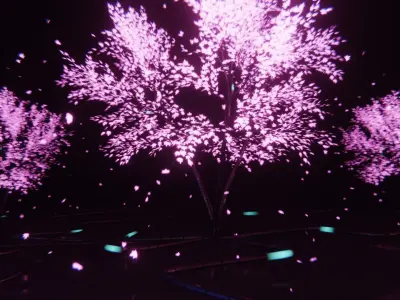 Tree with neon light Free 3D model