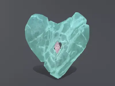 Broken Heart Low-poly 3D model