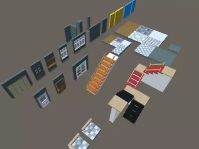 Room House Pack Low-poly 3D model