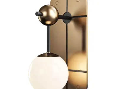 DEPEND wall light with brass finish and glass ball Low-poly 3D model