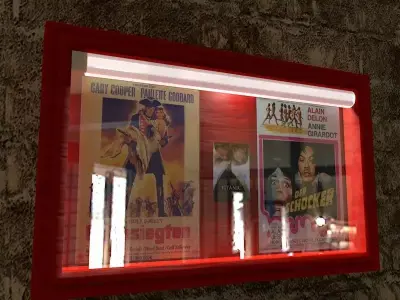 movie theatre showcase Free 3D model