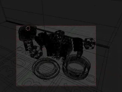 Casino 3d model table with dice and chips 3D model