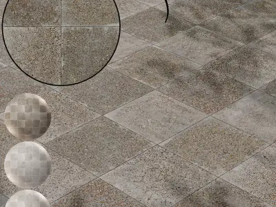 Exposed aggregate Cement Tile 01 - Seamless Texture