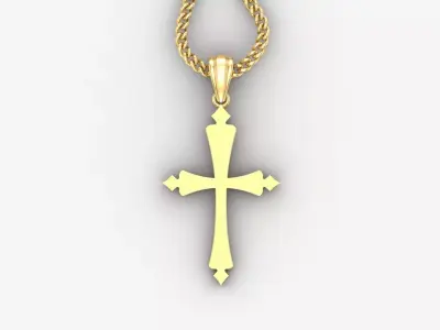 Light Gold 18K Cross Pendant 1CP018 3D print model