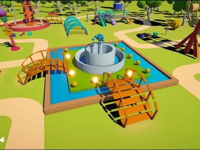 Amusement Park Environment Pack 3D model
