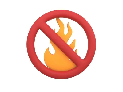 No Fire Icon V1 003 Low-poly 3D model