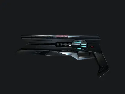 sci fi weapon game ready Low-poly 3D model